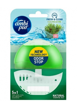 Підвісний блок для туалету Ambi Pur Odor Stop 5в1 Чайне дерево і пихта, 55 мл